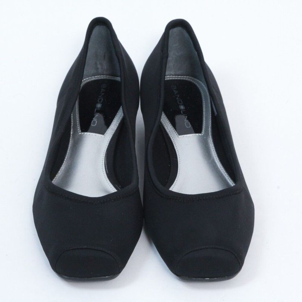 BANDOLINO Black Textured Fabric Ballet Flats EUC Square Toe Women’s 8M